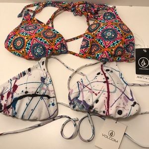2 Volcom Bikini Tops - Brand New w/ Tags - Sizes L